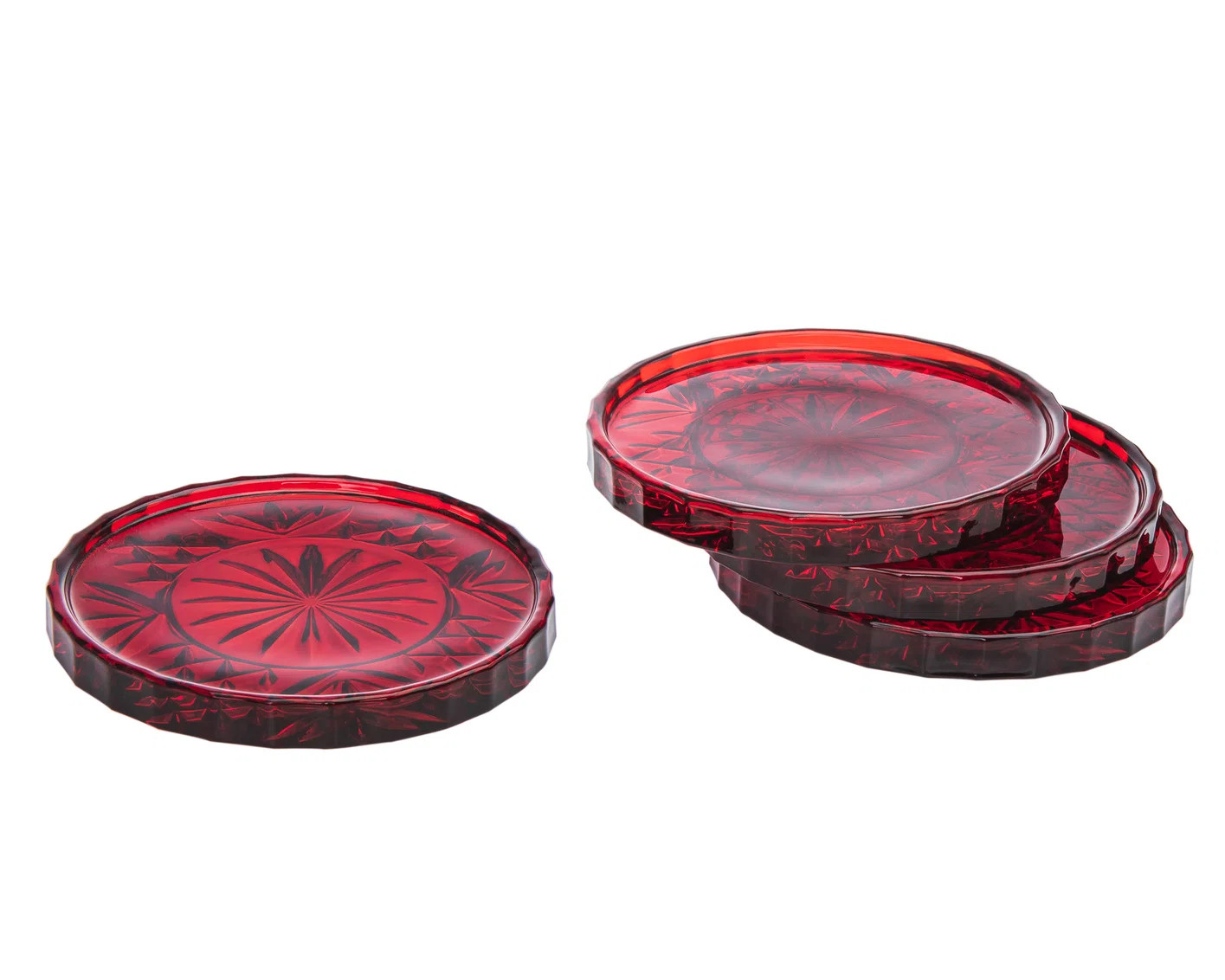 Dublin Crystal Red Coaster Set | Wayfair North America