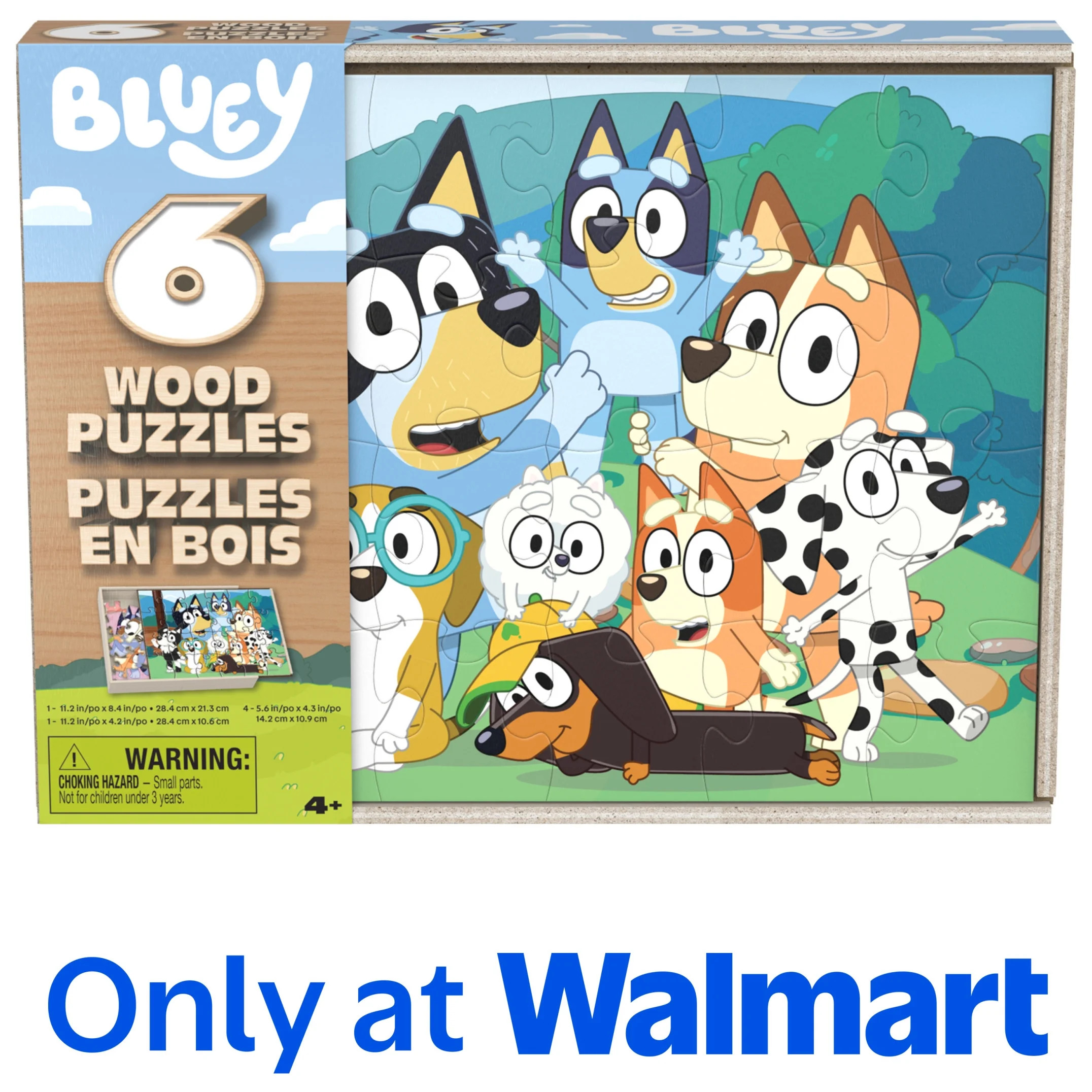 Spin Master Games, Bluey 6-Pack of Wooden Jigsaw Puzzles, for Ages 3 and up | Walmart (US)