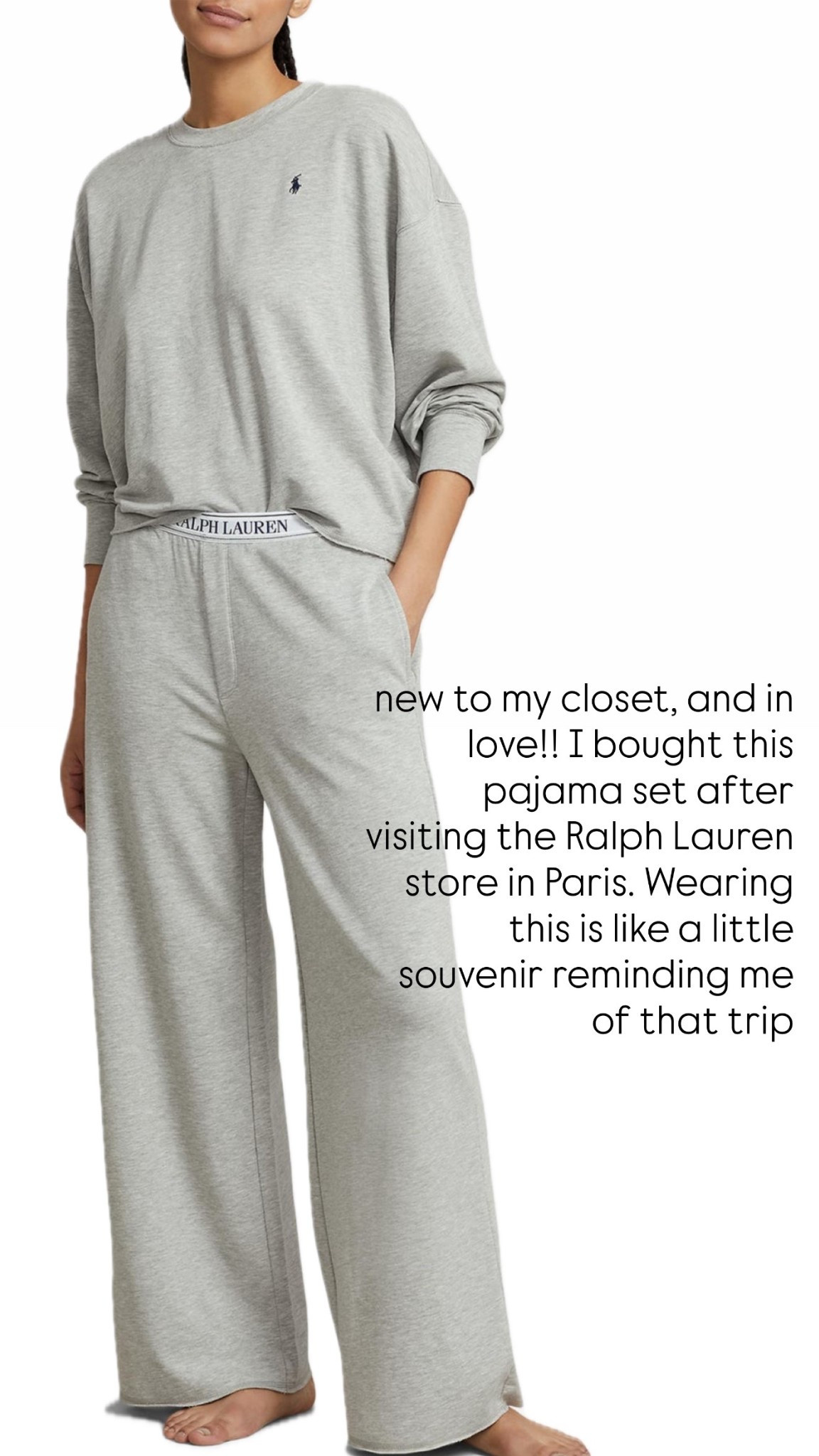 New to my closet, and in love!! I bought this pajama set after visiting the Ralph Lauren store in Paris. Wearing this is like a little souvenir reminding me
of that trip✨
StylinByAylin, Aylin #comfyset #nordstrom #christmasgift #giftguide 

#LTKGiftGuide #LTKStyleTip #LTKHoliday