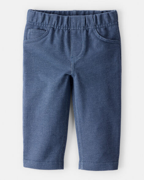 Baby Boy 100% Cotton Faux Denim Pull-On Pants - Blue | Carter's Inc