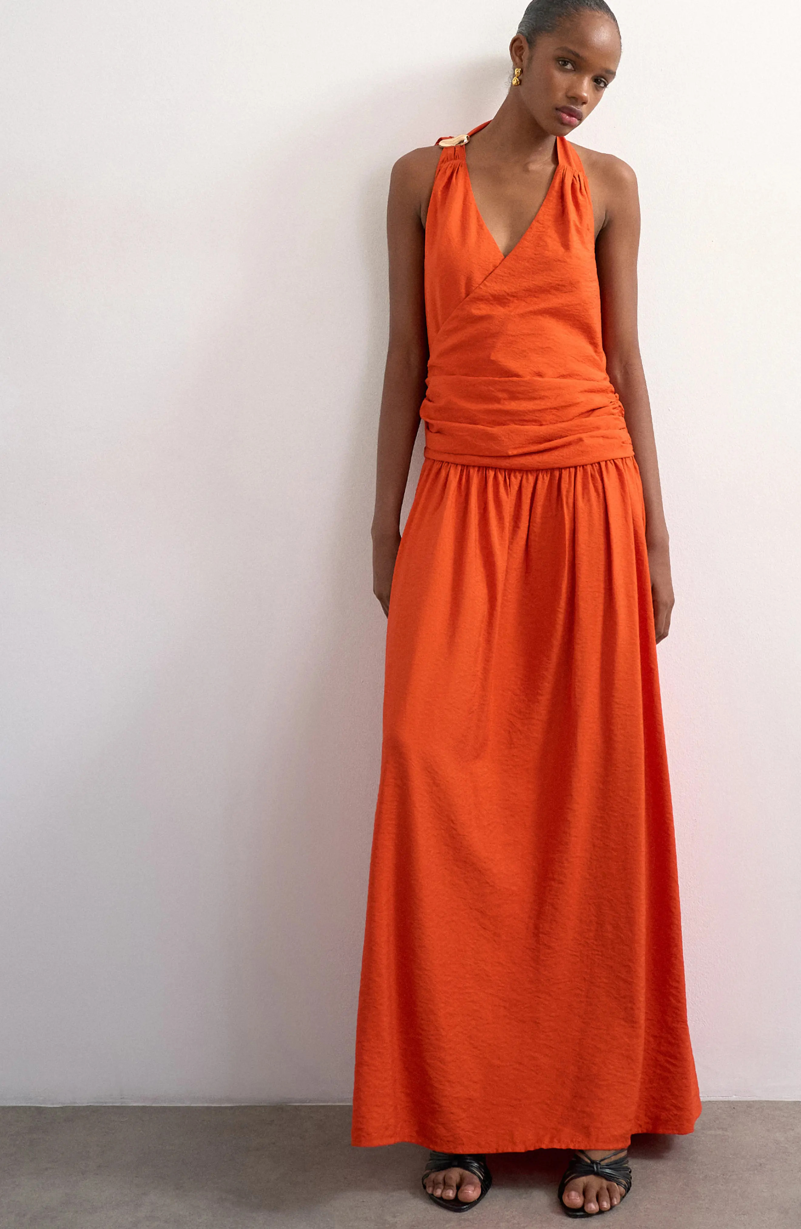 Scarf Neck Plunge Maxi Dress (Women) | Nordstrom | Nordstrom