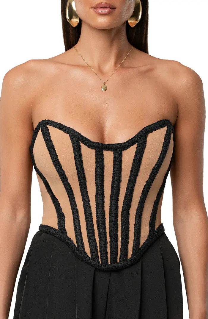 JLUXLABEL Cassis Braided Boning Lace-Up Corset Top | Nordstrom | Nordstrom