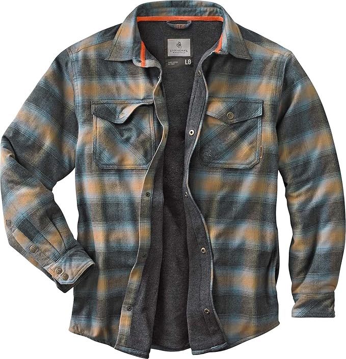 Legendary Whitetails Men's Archer Flannel Thermal Lined Shirt Jacket, Quilted Insulated Plaid Wor... | Amazon (US)