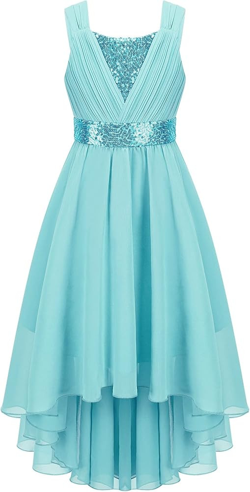 CHICTRY Kids Girls Sequin Asymmetrical Bowknot Birthday Party Prom Wedding Flower Dress | Amazon (UK)