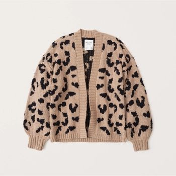 Leopard Puff Sleeve Cardigan | Abercrombie & Fitch (US)