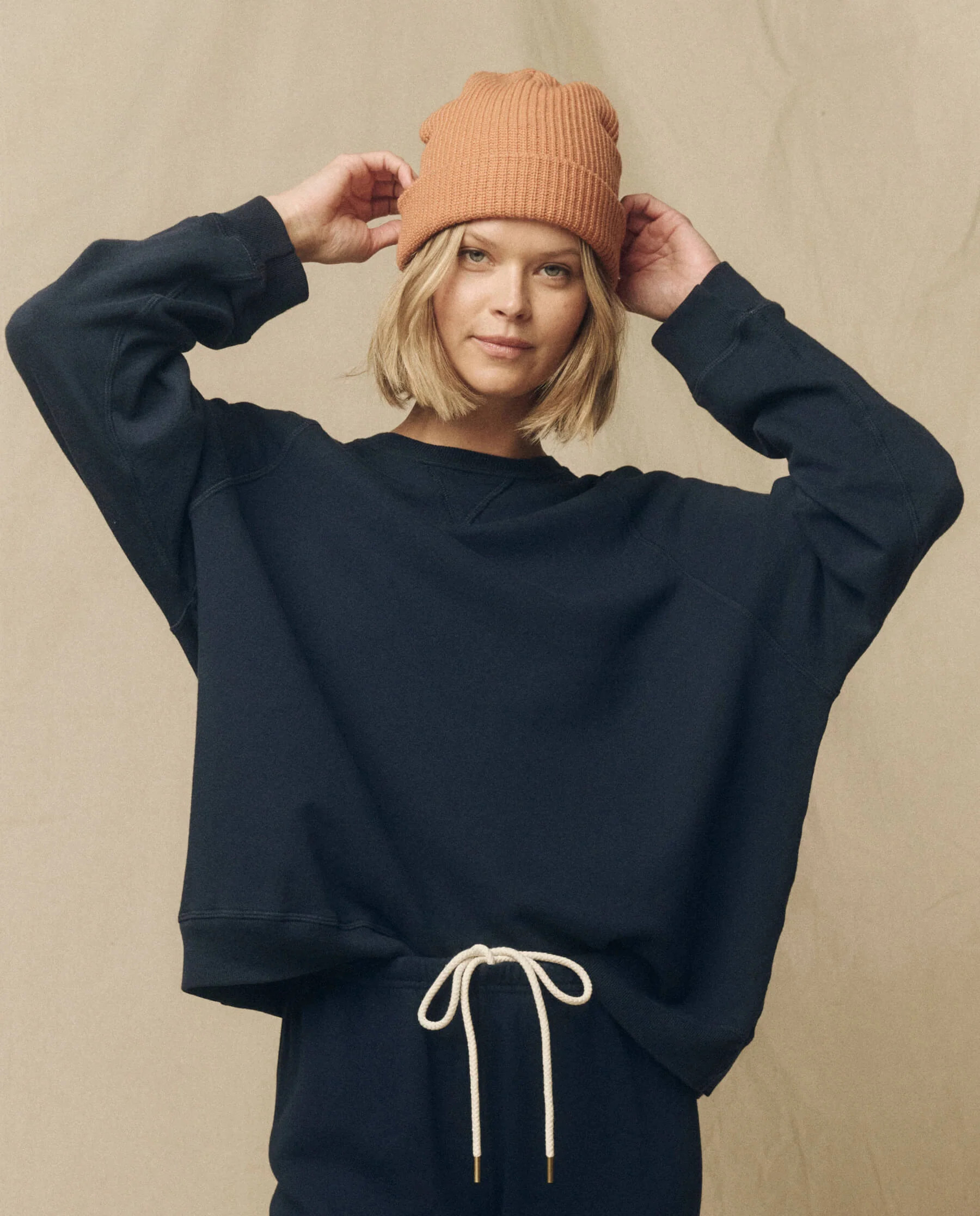 The Slouch Sweatshirt. Solid -- True Navy | THE GREAT.