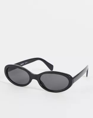 Weekday 90's oval sunglasses in black | ASOS (Global)