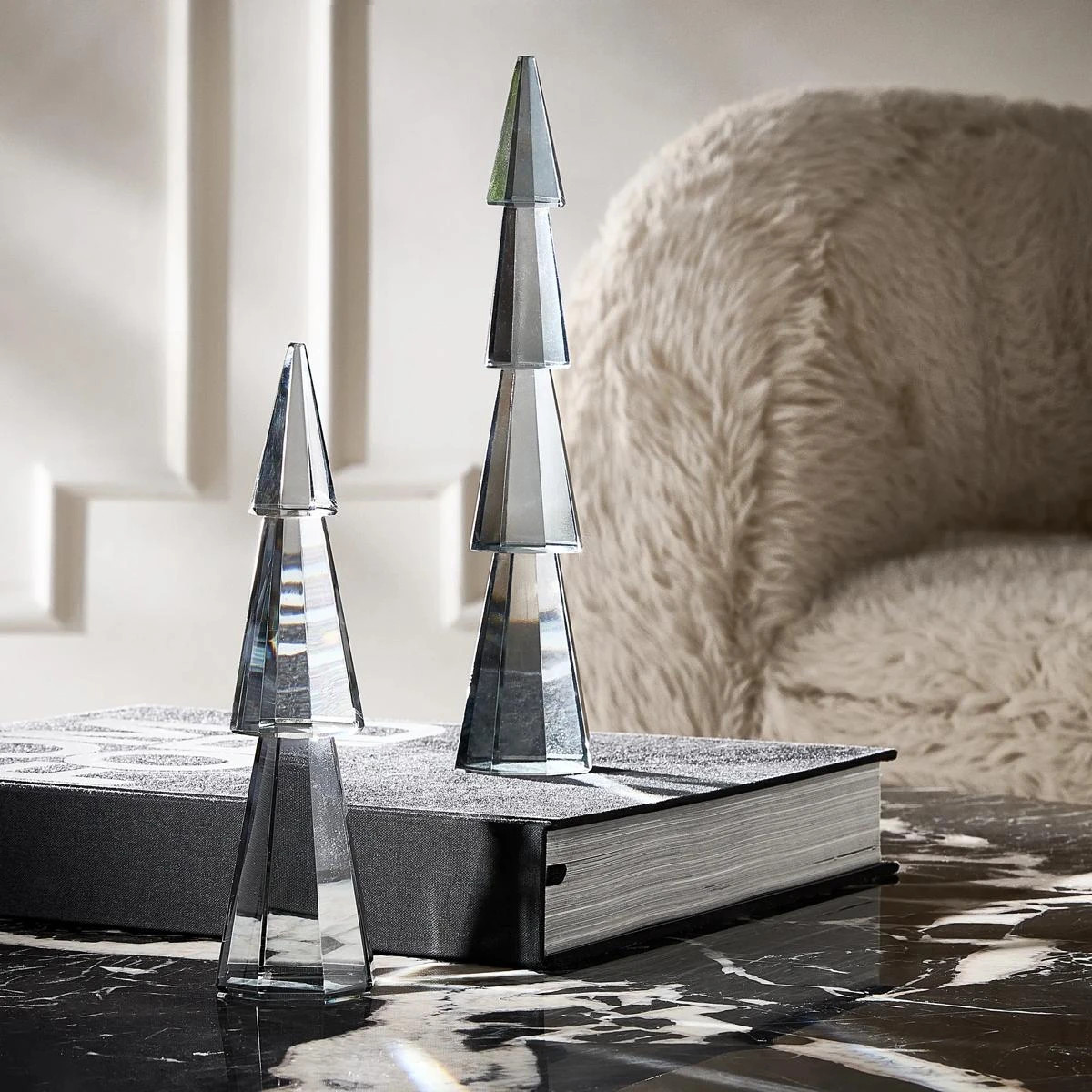 Smoke Crystal Tree Set of 2 - 8.25" & 10.5" | Z Gallerie