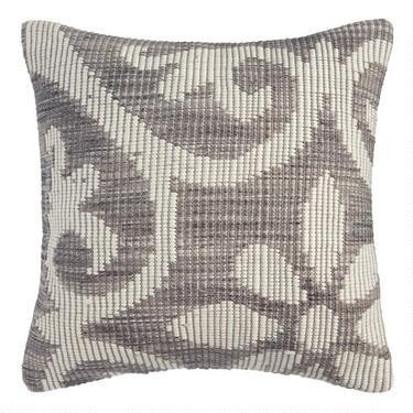 Gray Floral Bloom Indoor Outdoor Throw Pillow | World Market