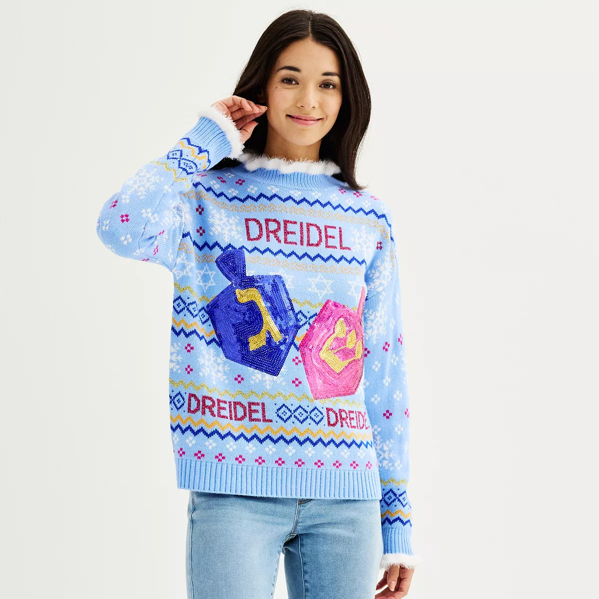 Women's Celebrate Together™ Long Sleeve Mock Neck Hanukkah Holiday Sweater | Kohl's