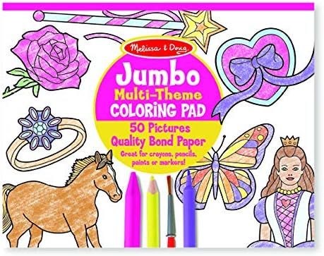 Melissa & Doug Jumbo 50-Page Kids' Coloring Pad - Horses, Hearts, Flowers, and More | Amazon (US)