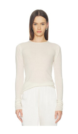 Sheer Cashmere Long Sleeve Top in Egret | Revolve Clothing (Global)