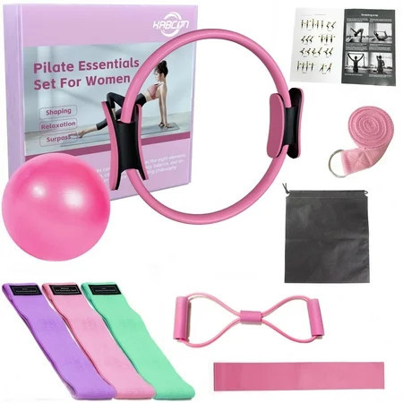 Pilates Kit for Women with Resistance Bands, Pilates Ring, Exercise Ball, Booty Bands & Massage Ball for Home Workouts, Core Strength & Toning | Walmart (US)