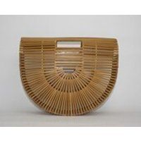 1950s Vintage Bamboo Bag/ Med Half circle Bag | Etsy (US)