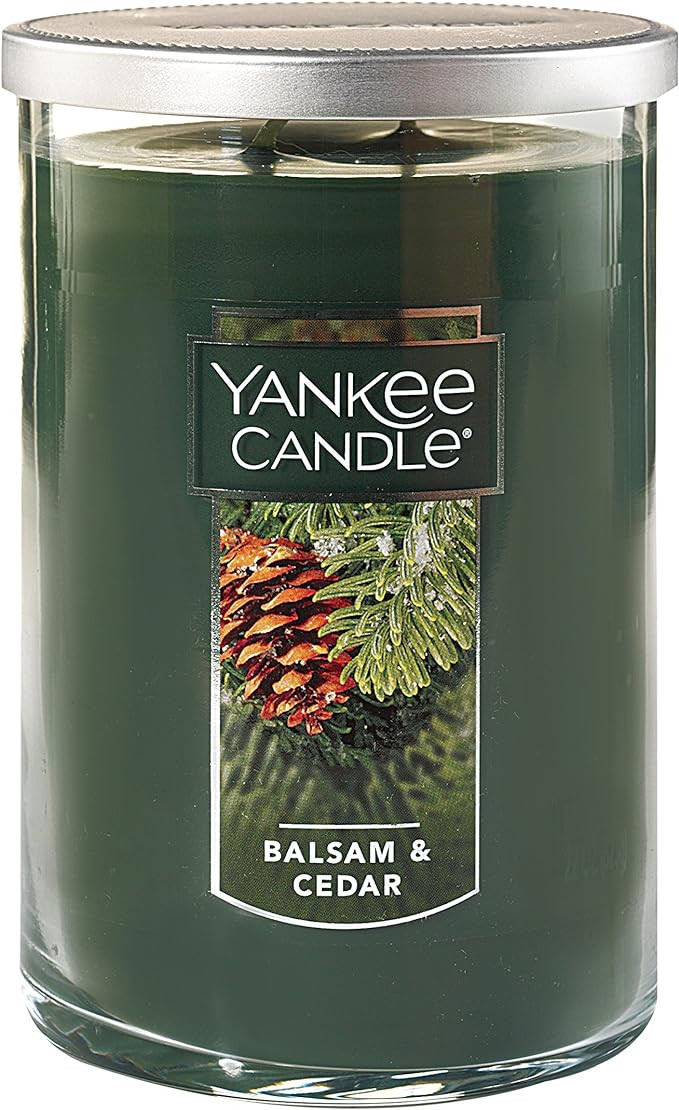 Yankee Candle Balsam & Cedar Scented, Classic Large 22oz Dual-Wick Tumbler Candle, Over 75 Hours ... | Amazon (US)