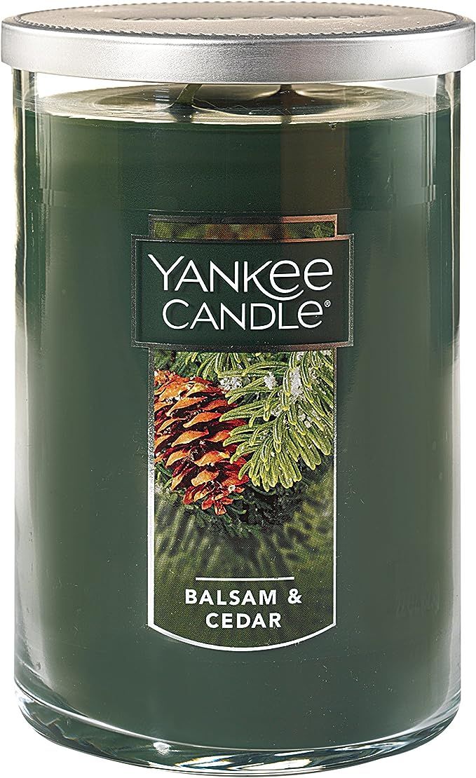 Yankee Candle Balsam & Cedar Scented, Classic 22oz Large Tumbler 2-Wick Candle, Over 75 Hours of ... | Amazon (US)