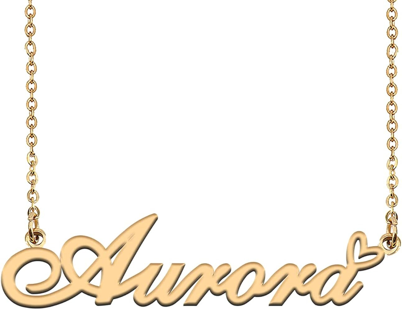 HUAN XUN Custom Name Necklaces Personalized Necklace with Name 18k Gold Plated Heart Stainless St... | Amazon (US)