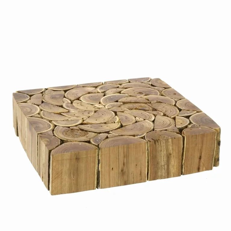 Modern Designed Wooden Riser With Beautiful Textured Design, Brown - Walmart.com | Walmart (US)