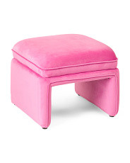 24in Kemp Velvet Ottoman | Marshalls