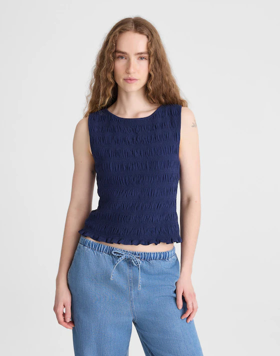 Smocked Boatneck Tank | Madewell