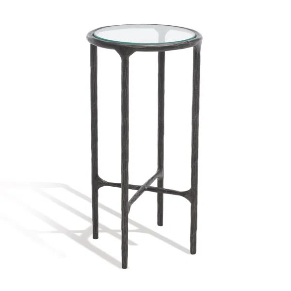 Enchant 24'' Tall Glass Cross Legs End Table | Wayfair North America