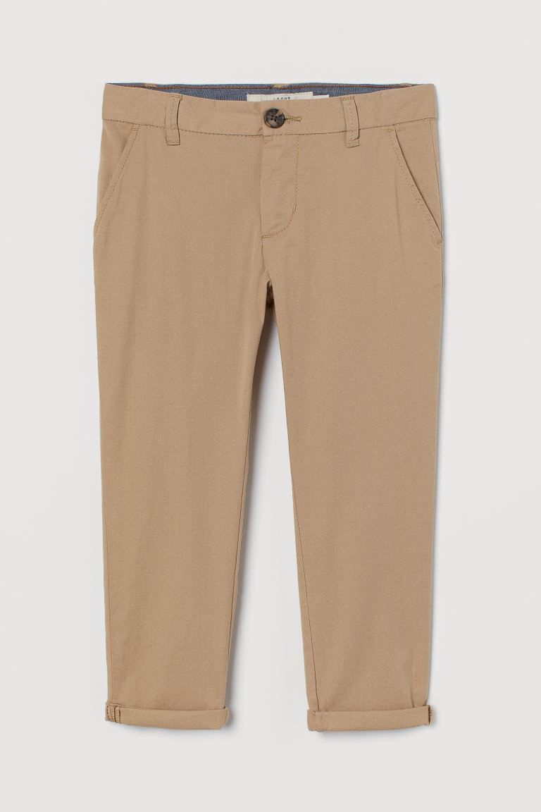 Chinos in woven cotton fabric with an adjustable elasticized waistband and zip fly with button. D... | H&M (US + CA)