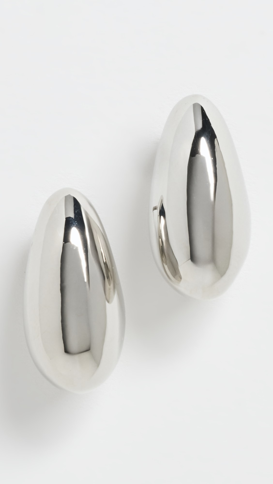 Silver Tapered Hoop Pierced Earrings | Shopbop