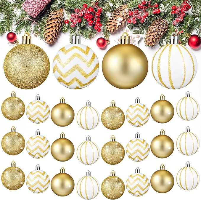 Syhood 24 Pcs Christmas Balls Ornaments 2.36 Inch Shatterproof Christmas Tree Decorations Ball Or... | Amazon (US)