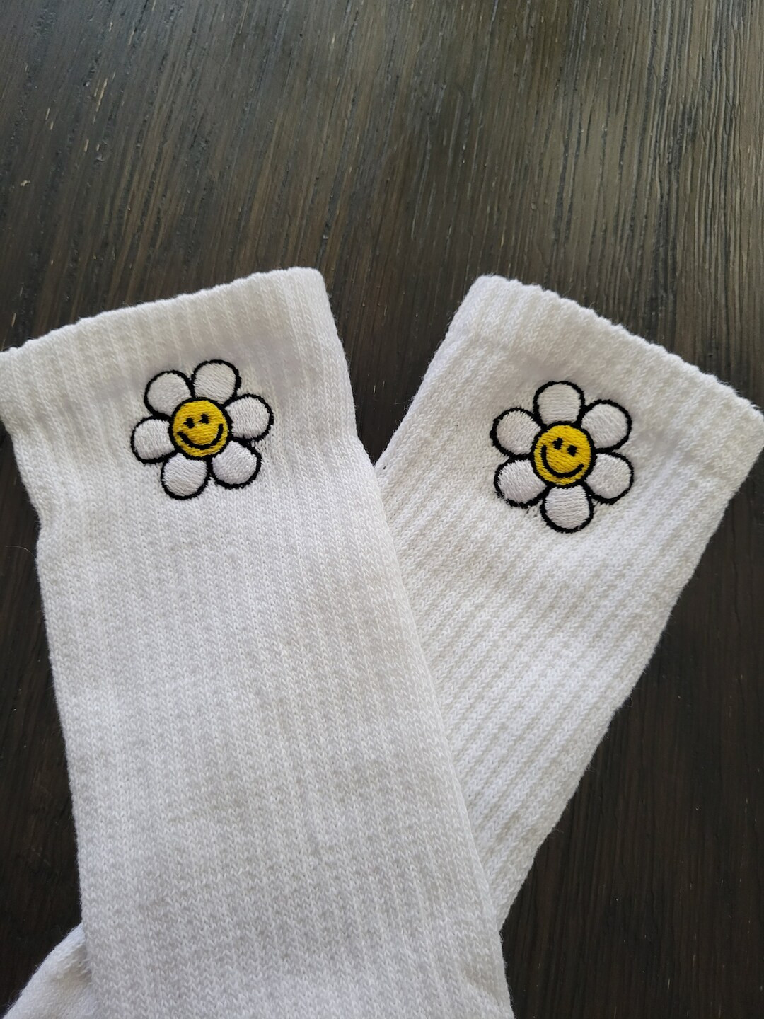 Groovy Flower embroidery | Daisy socks | Smile socks | Smile Embroidery | Floral Embroidery Trend... | Etsy (US)