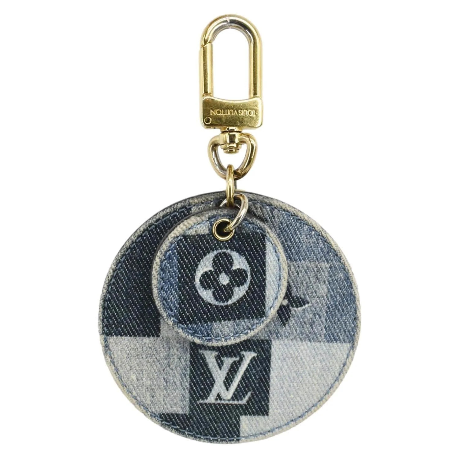 Pre-Owned LOUIS VUITTON Denim Key Chain Bag Charm Blue | Walmart (US)