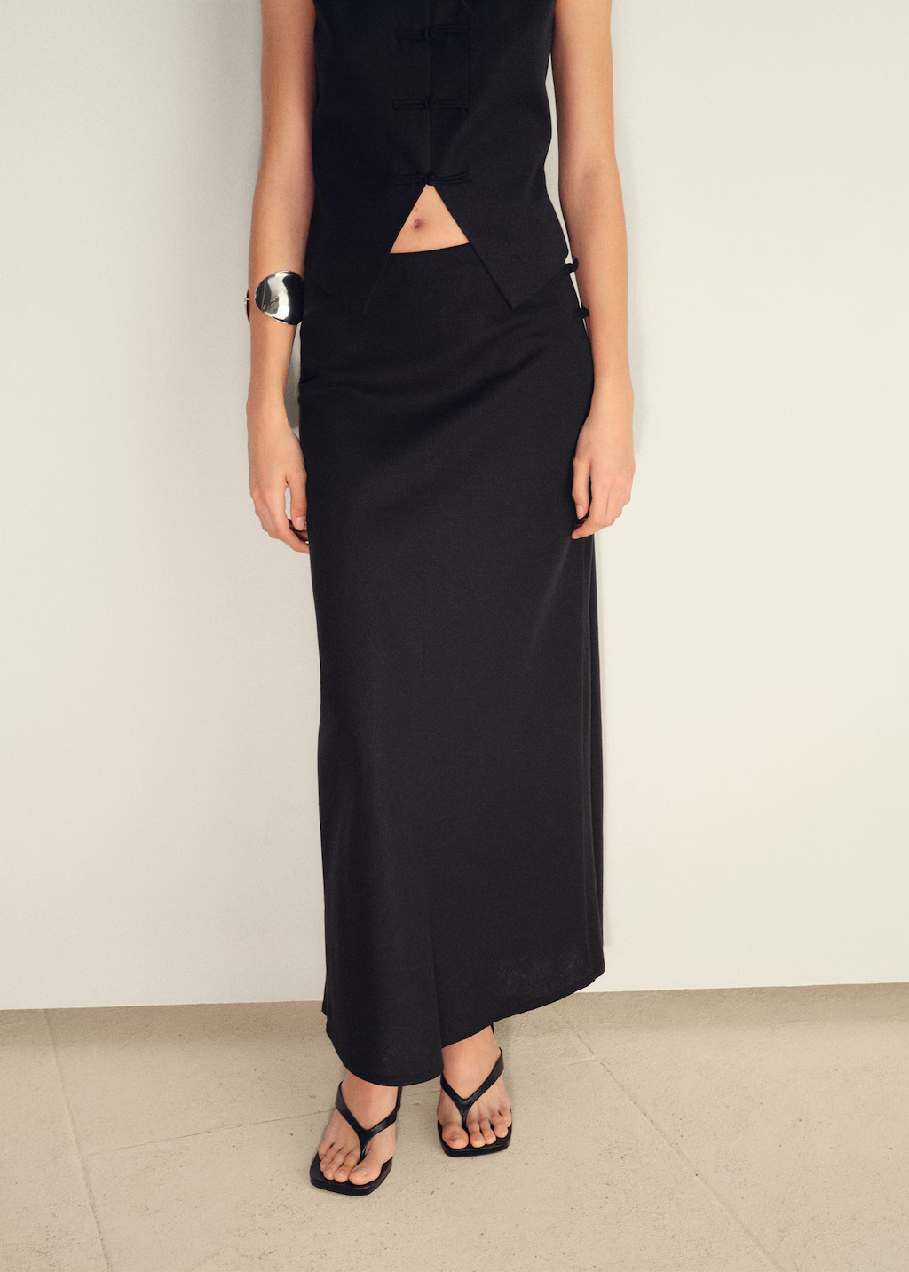 Linen-blend straight skirt | Mango (US/MX/AU)