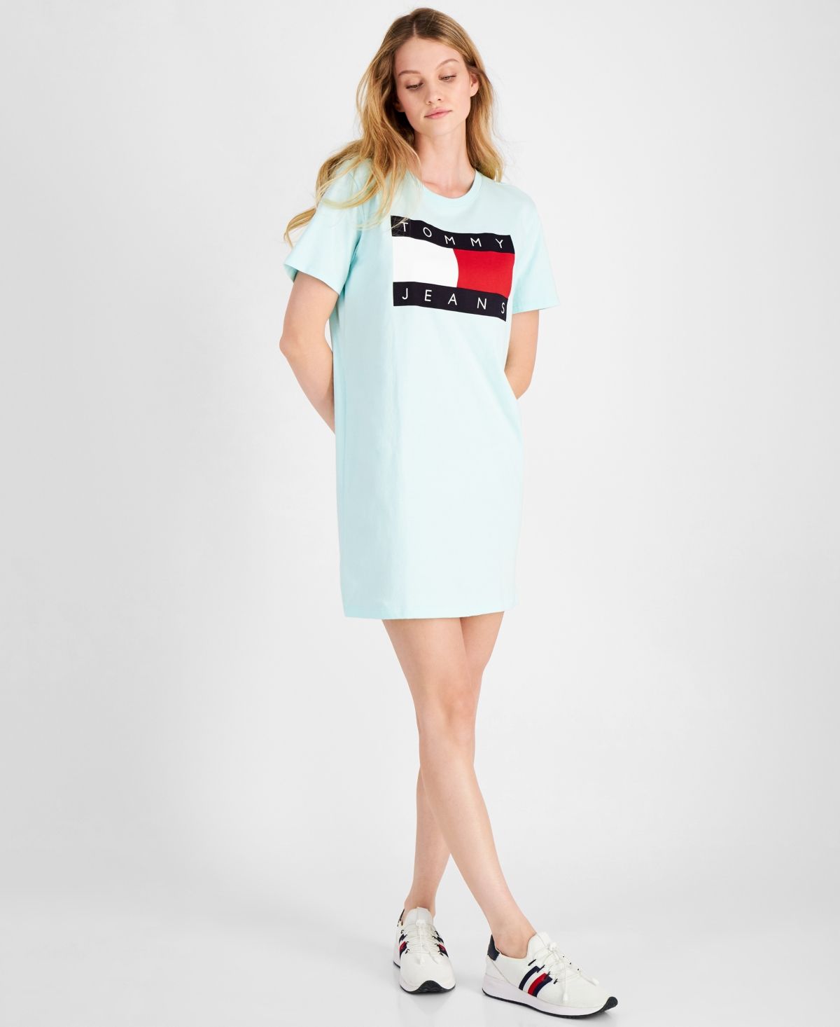 Tommy Jeans Short Sleeve Flag Tee Dress | Macys (US)
