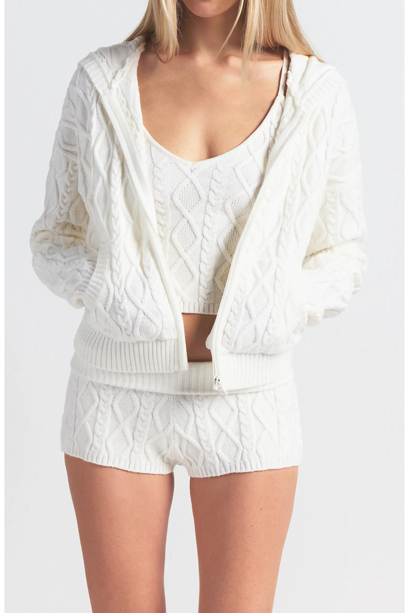 SKIMS Sweater Knit Shrunken Zip-Up Hoodie (Women) | Nordstrom | Nordstrom