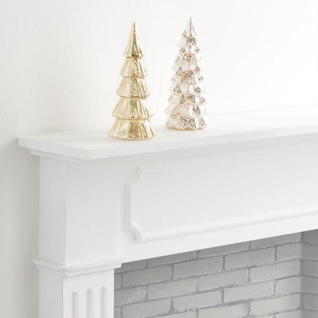 Pier Place Mercury Glass LED Light Up Christmas Tree Decor | World Market