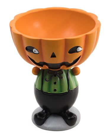 13in Pumpkin Man Candy Bowl | TJ Maxx