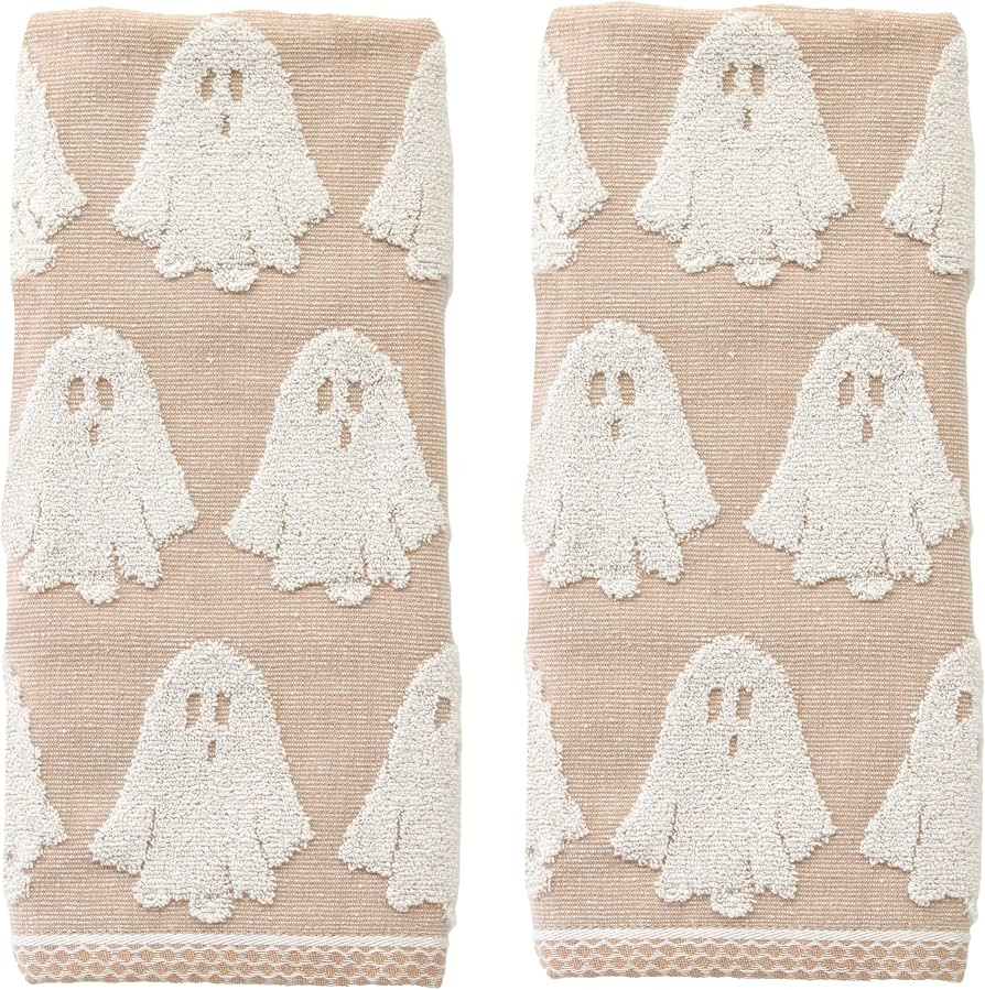 SKL Home Halloween Ghost Jacquard 100% Cotton Reversible 2pc Hand Towel Set, Soft & Absorbent, De... | Amazon (US)