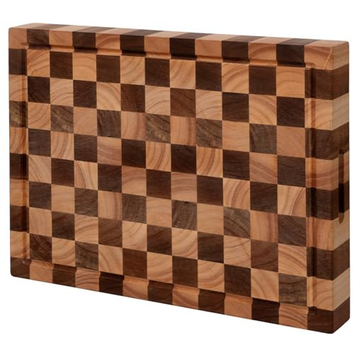 Cookaholic Acacia Wood Cutting Board 20x15x1.5 Inch, Butcher Block Cutting Board for Kitchen, Premium Acacia Cutting Board with Juice Groove, End Grain Cutting Board Made of Sustainable Acacia Wood | Amazon (US)