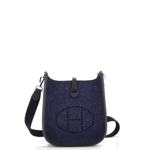 Pre-Owned Hermes Evelyne Bag Gen III Felt TPM in Bleu Nuit at Nordstrom, Size X-Small | Nordstrom