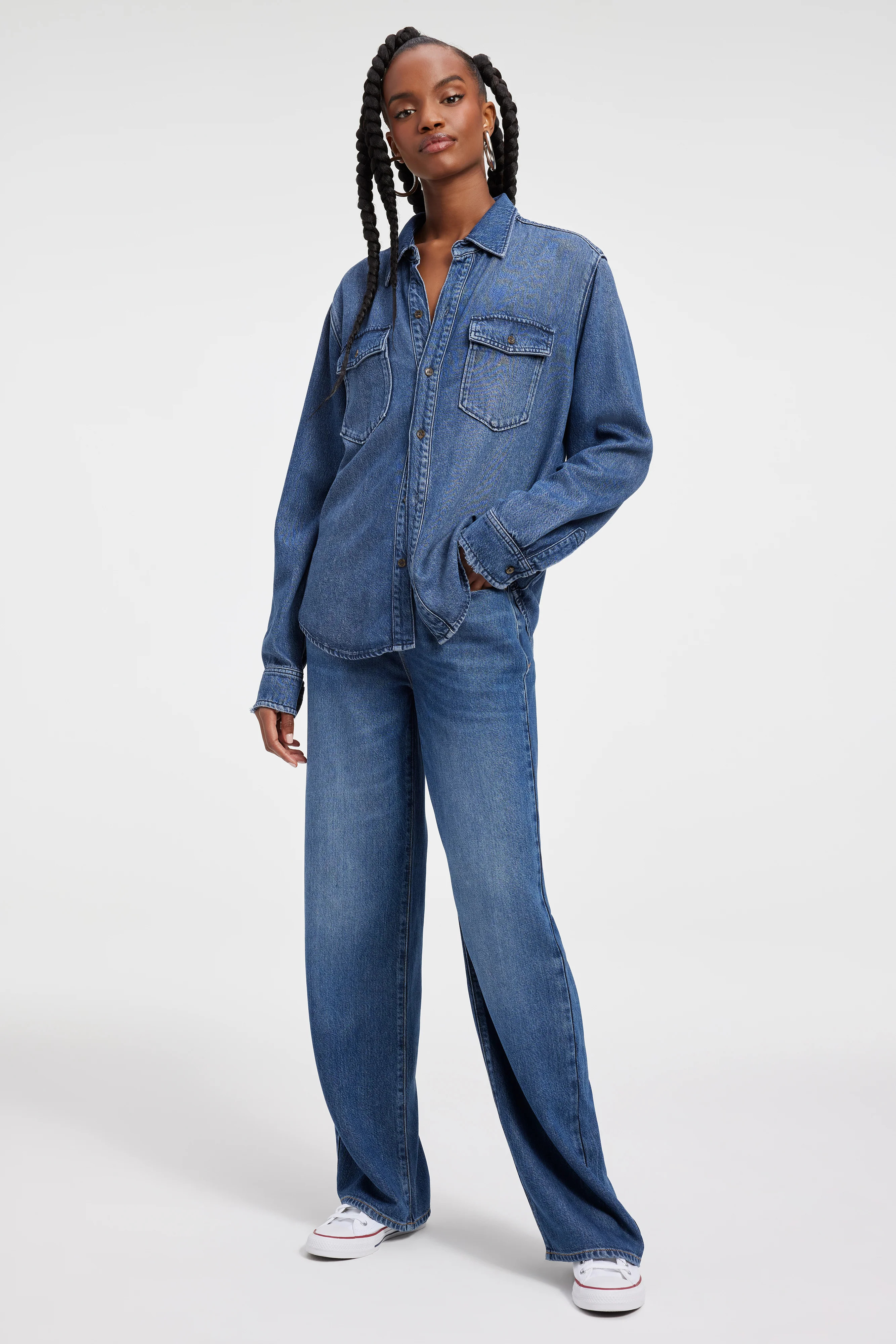 GOOD '90s WEIGHTLESS JEANS | INDIGO395 - GOOD AMERICAN | Good American