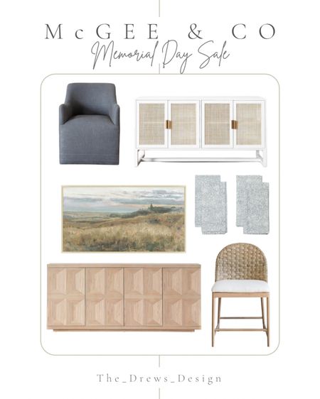McGee and Memorial day sale! Take 25% off. Dining chair, office chair, buffet, credenza, landscape wall art, blue floral napkins 

#LTKhome #LTKFind #LTKsalealert