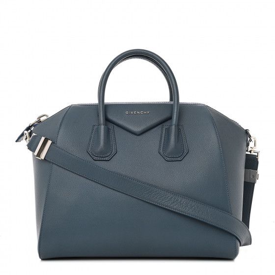 GIVENCHY Sugar Goatskin Medium Antigona Mineral Blue | FASHIONPHILE (US)