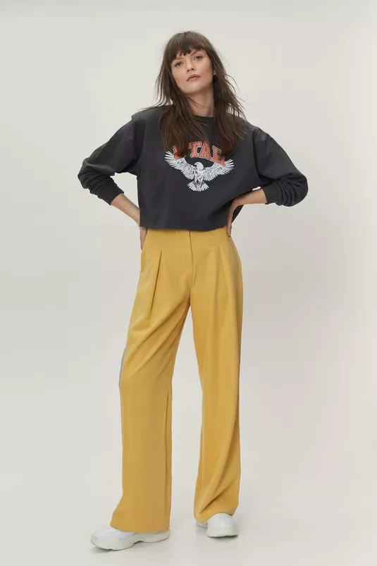 Pleat Front Super Wide Leg Pants | NastyGal (UK, IE)
