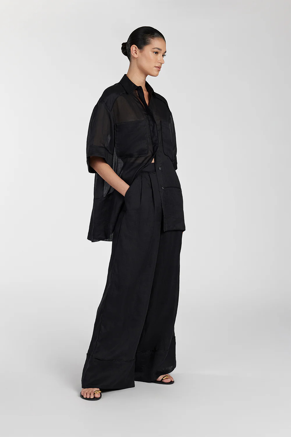 KAI BLACK RAMIE RESORT PANT | DISSH