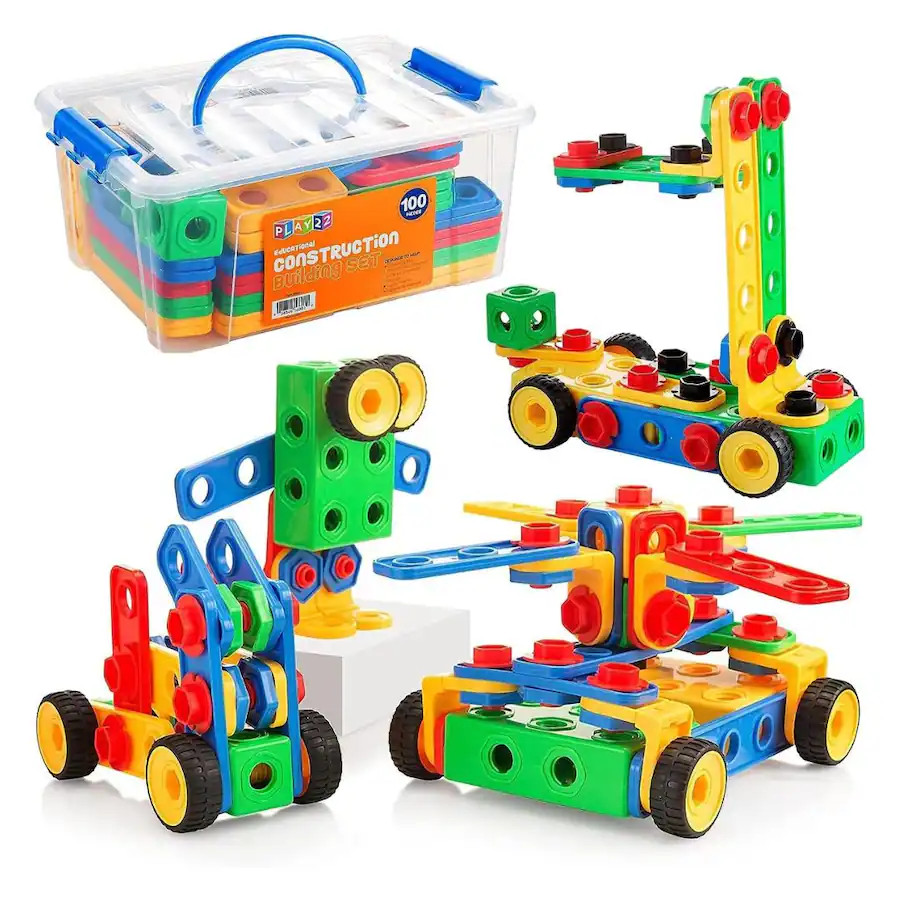 Play22 - STEM Toy Building Blocks Set for Boys & Girls – 104 PCS Educational Construction Toys ... | Best Buy U.S.