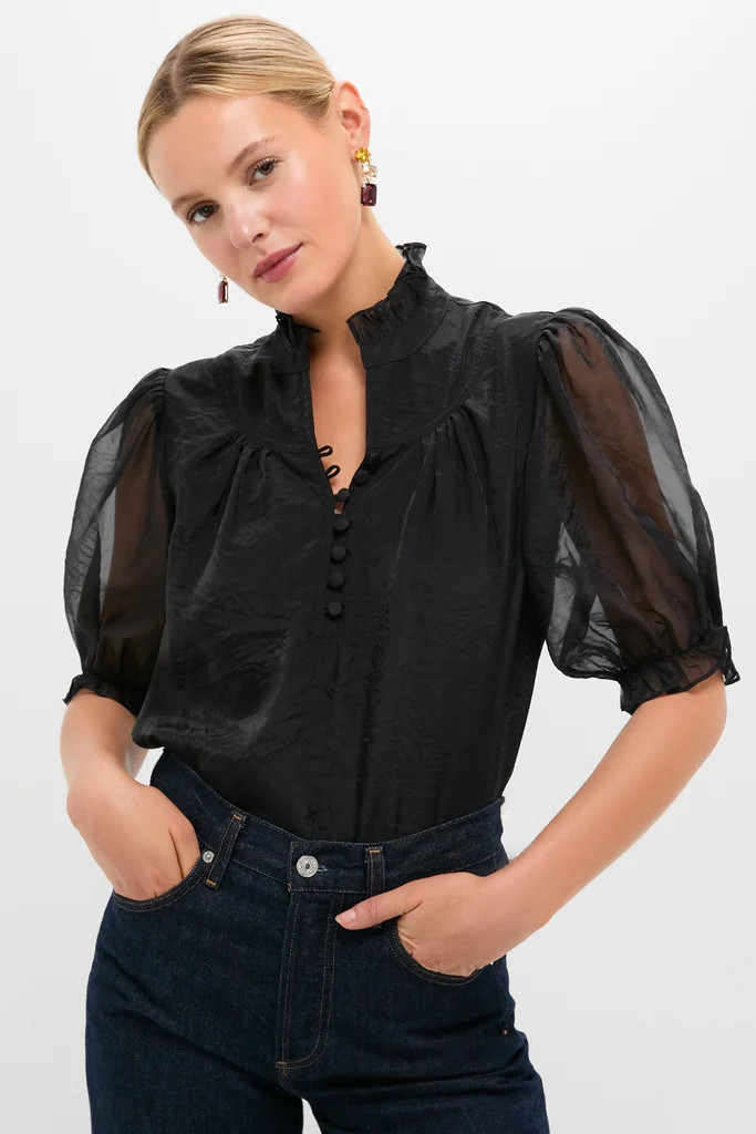 Black Chiffon Selena Blouse | Tuckernuck (US)