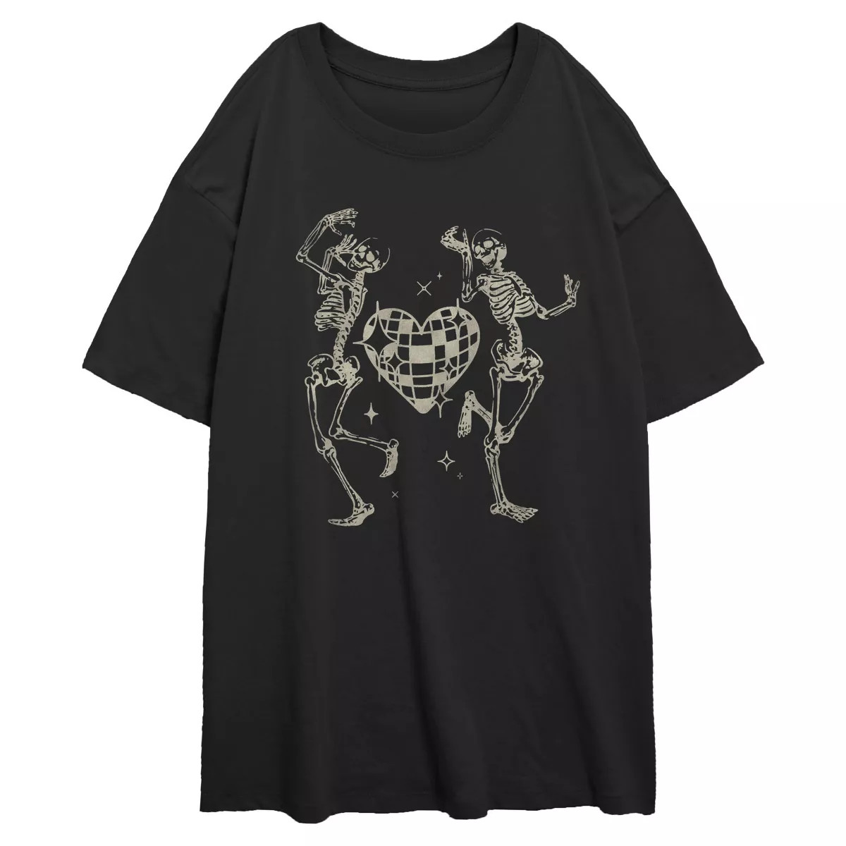 Junior's Lost Gods Skeleton Disco Dancers Oversized T-Shirt | Target