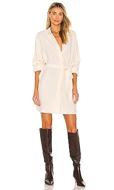 L'Academie The Amalie Mini Dress in Beige from Revolve.com | Revolve Clothing (Global)