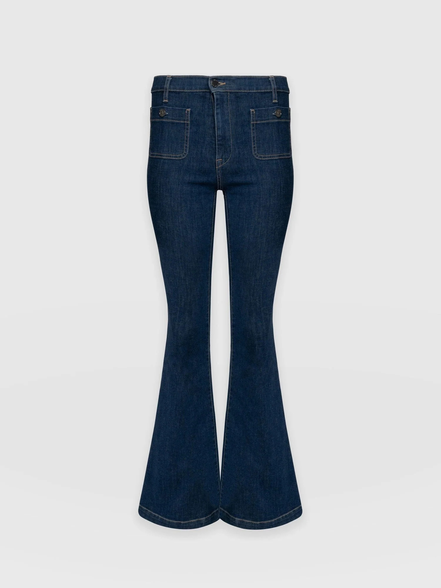 Bowie Stretch Flare Jeans - Black Wash | Saint + Sofia