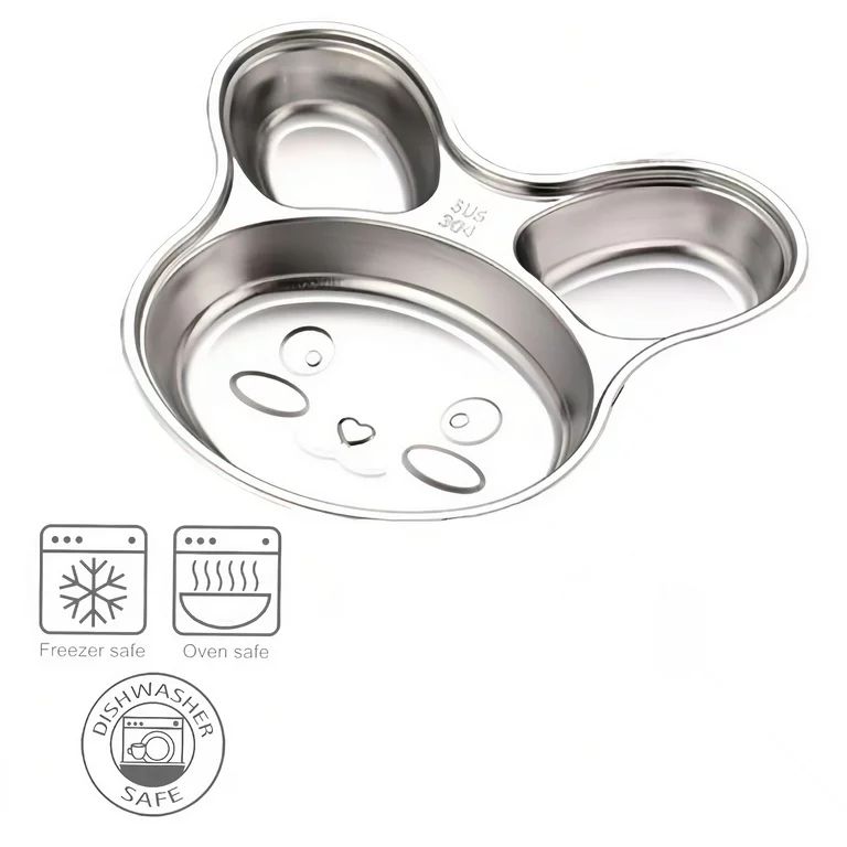 i Kito Easter Rabbit Plates, Stainless Steel Reusable Children Plates with Dividers, Kids Cartoon... | Walmart (US)