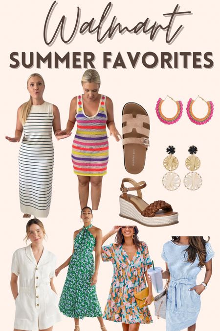 Walmart summer favorites! Affordable Walmart dress, vacation dress, vacation outfits, cruise outfits, summer outfits, shoes and earrings! I wear a medium in women’s and large in juniors  

#LTKxWalmart #LTKTravel #LTKFindsUnder50